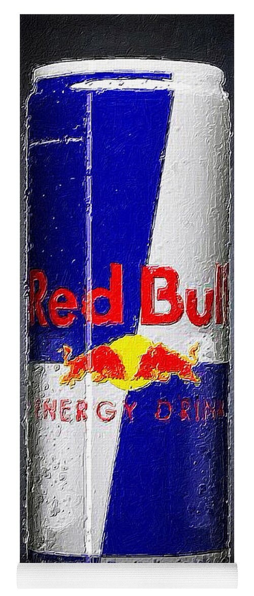 Red Bull Yoga Mat featuring the painting Red Bull Ode To Andy Warhol Can by Tony Rubino