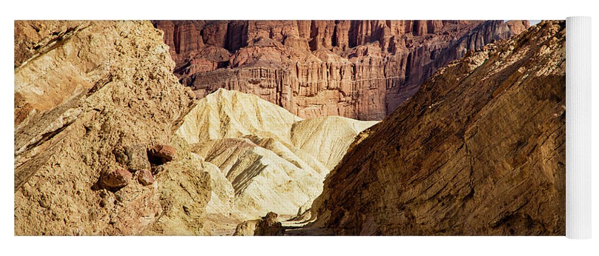Hiking Yoga Mat featuring the photograph Red Cathedral from Golden Canyon by Mike Lee