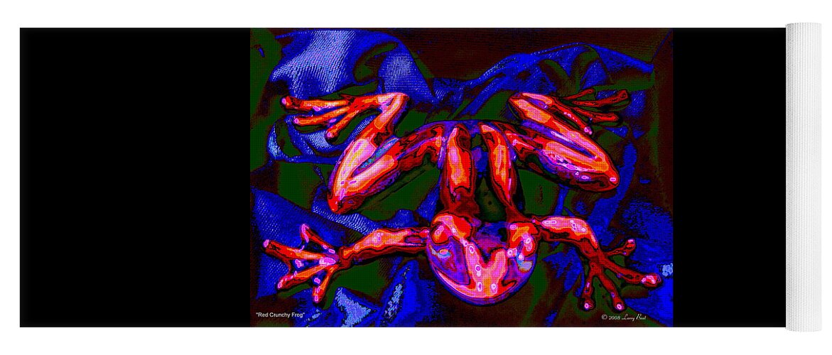 Frog Yoga Mat featuring the digital art Red Crunchy Frog by Larry Beat