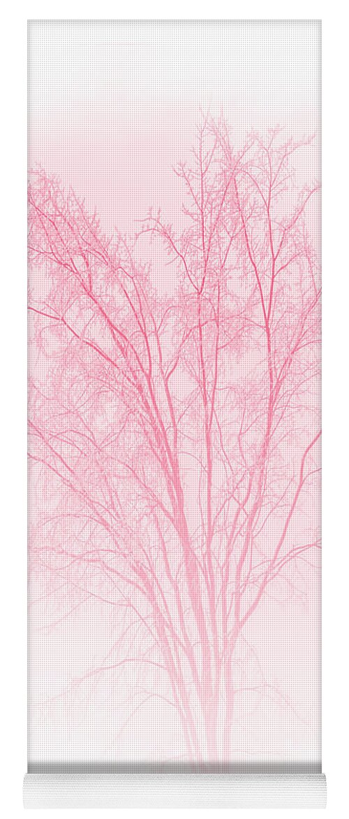 Tree Yoga Mat featuring the mixed media Red by Moira Law
