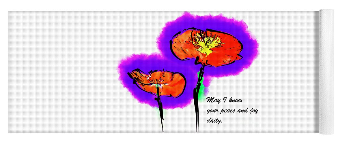 Prayer Yoga Mat featuring the digital art Red Poppies by Kirt Tisdale