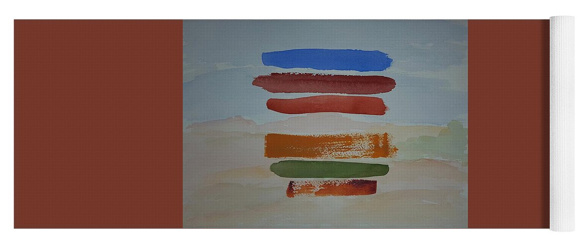 Watercolor Yoga Mat featuring the painting Red Pueblo by John Klobucher