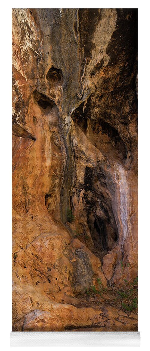 Mountains Yoga Mat featuring the photograph Red-brown rock formation 2. Abstract mountain beauty by Adriana Mueller