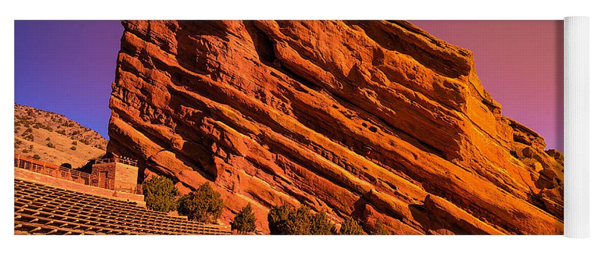Red Rocks Amphitheater Yoga Mat featuring the photograph Red Rocks Amphitheater by La Moon Art