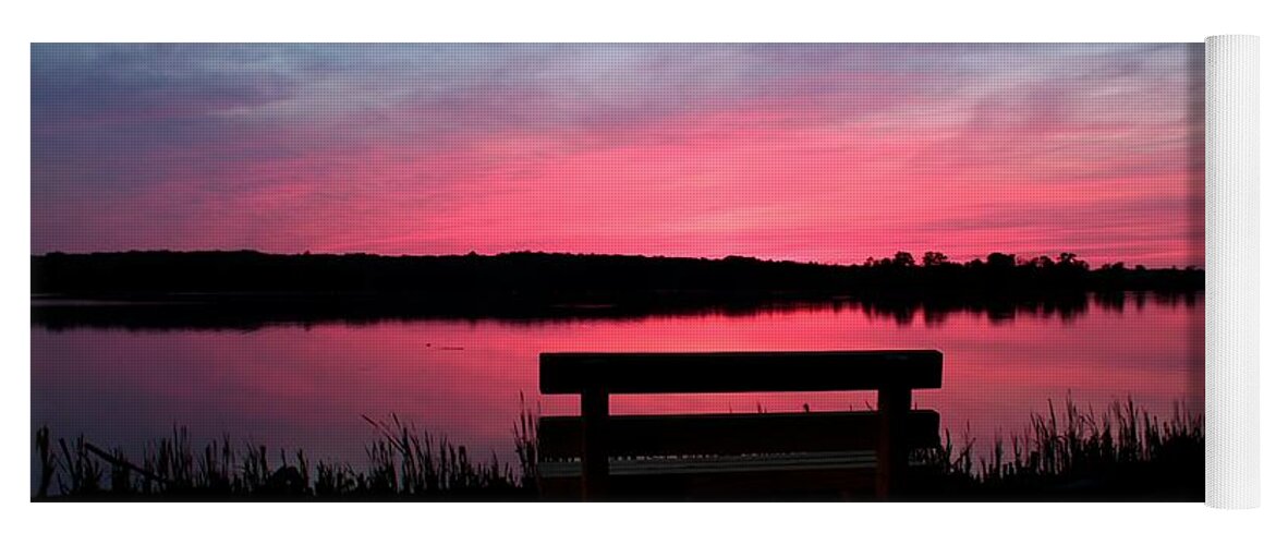 Sunset Yoga Mat featuring the photograph Red Sky Sunset by Mary Walchuck