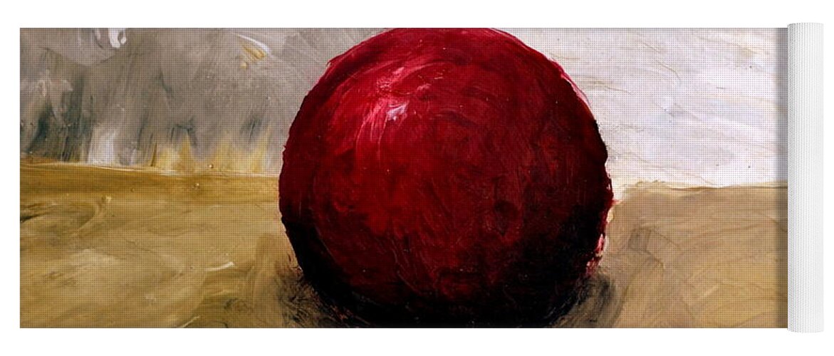 Red Yoga Mat featuring the painting Red Sphere by Michelle Calkins