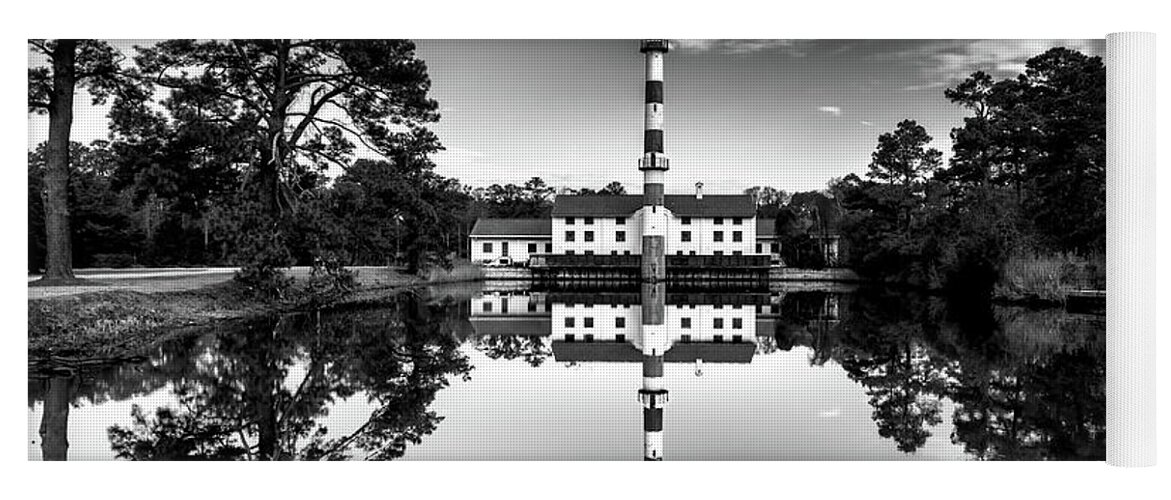 Lake Mattamuskeet Pump Station Yoga Mat featuring the photograph Reflection in Time by C Renee Martin