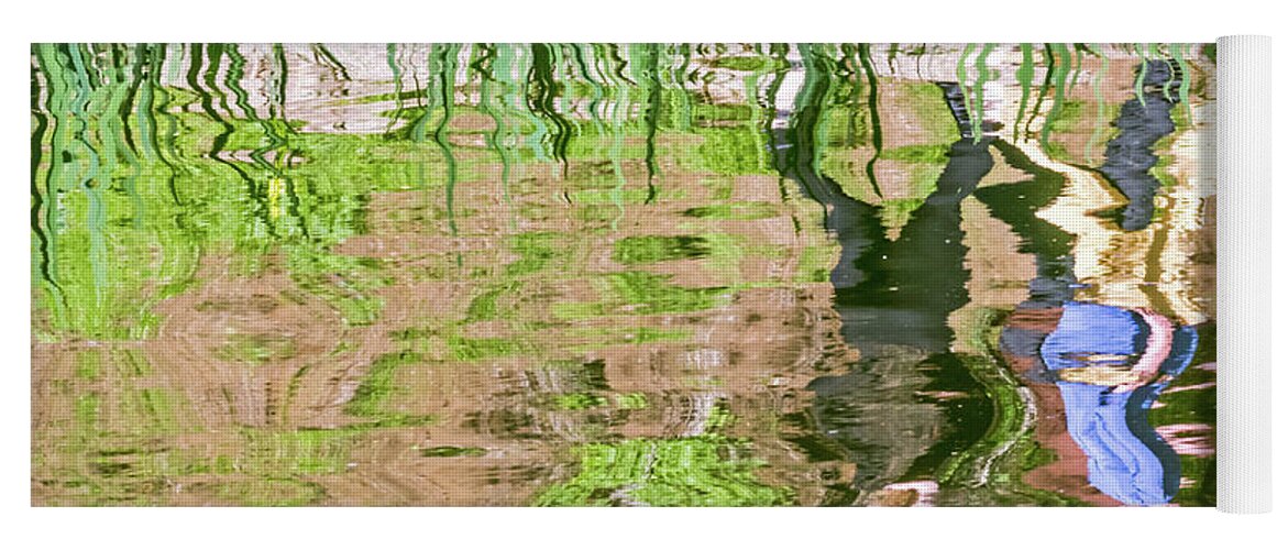 Abstract Yoga Mat featuring the photograph Reflections at the Lake by Kate Brown