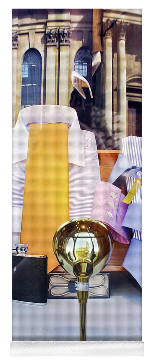 Oxford Yoga Mat featuring the photograph Reflections of a Gentleman's Tailor by Terri Waters