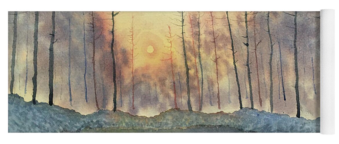Watercolour Yoga Mat featuring the painting Reflections of Sunrise by Glenn Marshall