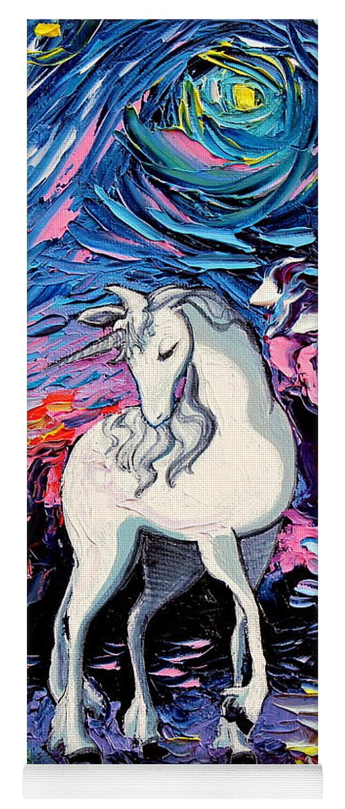 Last Unicorn Yoga Mat featuring the painting Regret by Aja Trier