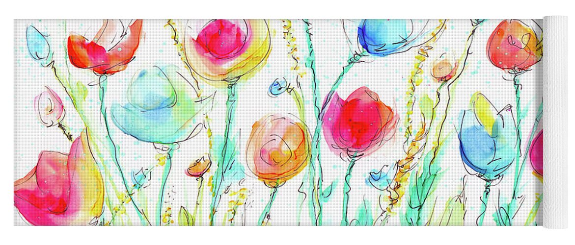 Flower Yoga Mat featuring the painting Rejoicing by Kimberly Deene Langlois