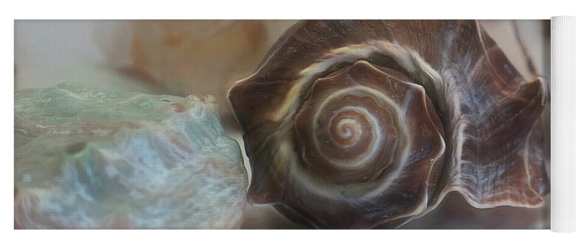 Seashells Yoga Mat featuring the mixed media Related 5 by Lynda Lehmann