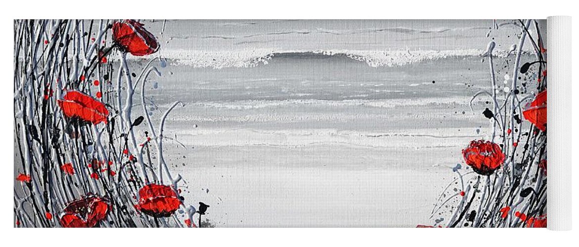 Red Poppies Yoga Mat featuring the painting Relax on the Beach by Amanda Dagg