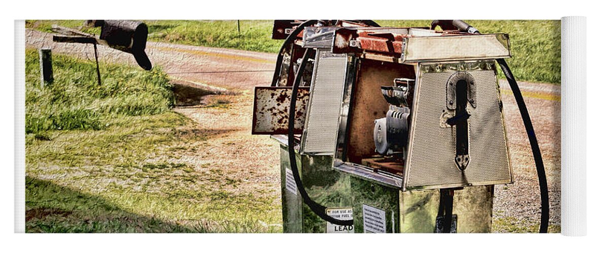 Gas Pump Yoga Mat featuring the photograph Relics from the Past in Goochland Virginia by Ola Allen