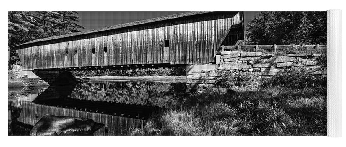Fryeburg Yoga Mat featuring the photograph Remote Maine Covered Bridge by Steve Brown