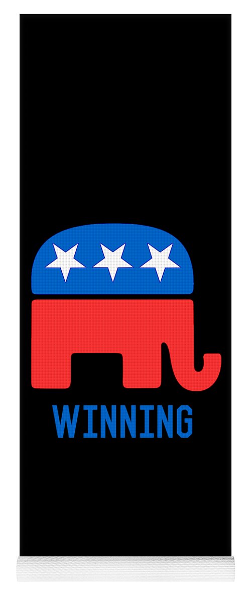 Cool Yoga Mat featuring the digital art Republican GOP Elephant Winning by Flippin Sweet Gear
