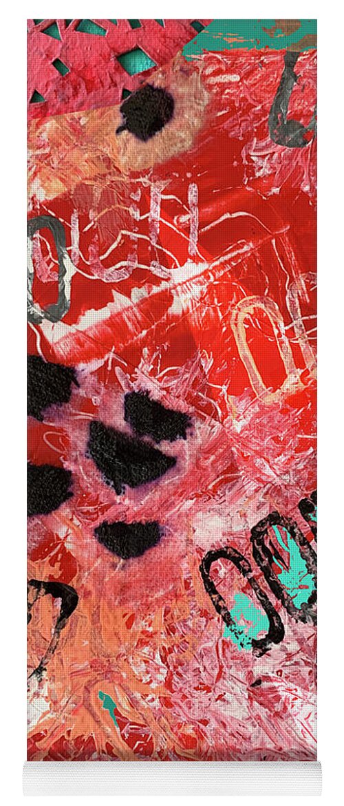 Abstract Yoga Mat featuring the mixed media Reset Abstract by Lorena Cassady
