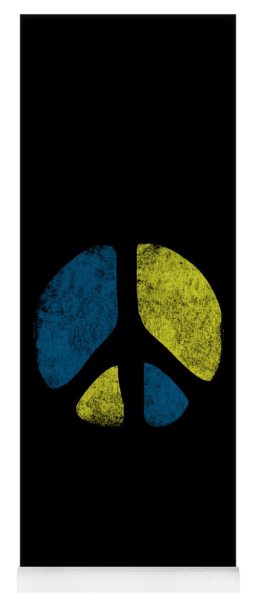Funny Yoga Mat featuring the digital art Retro Peace Sign by Flippin Sweet Gear