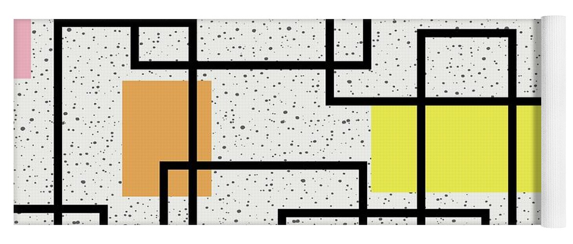 Mid Century Modern Yoga Mat featuring the digital art Retro Rectangles Fabric 2 by Donna Mibus