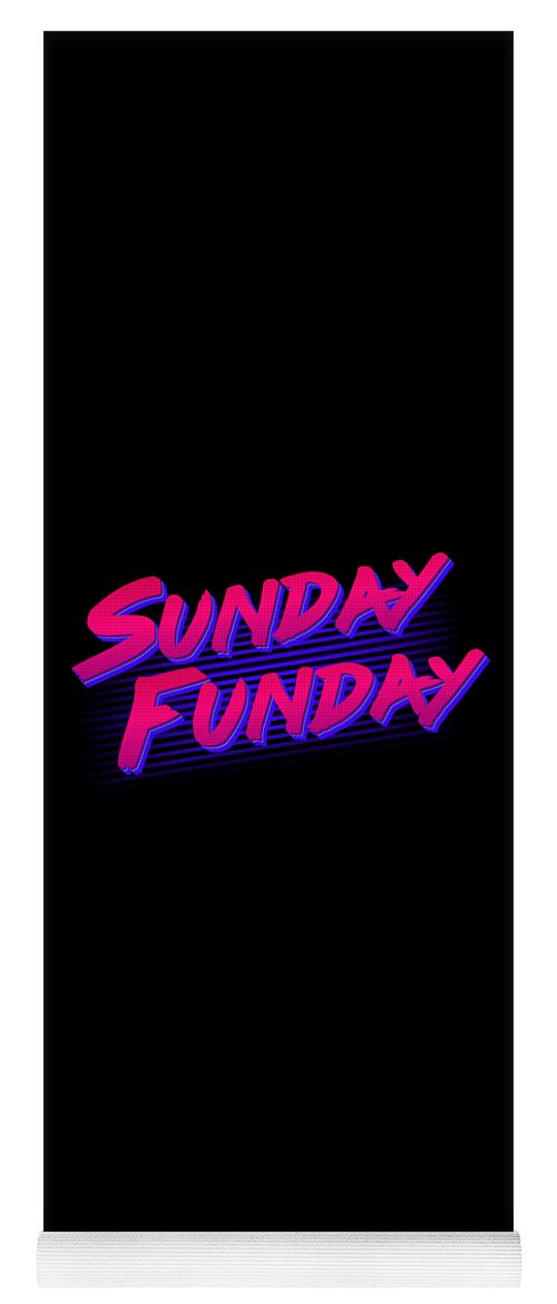 Funny Yoga Mat featuring the digital art Retro Sunday Funday by Flippin Sweet Gear