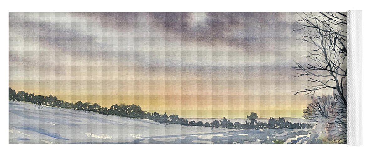Watercolour Yoga Mat featuring the painting Return to Rudston from Zig Zag Wood by Glenn Marshall