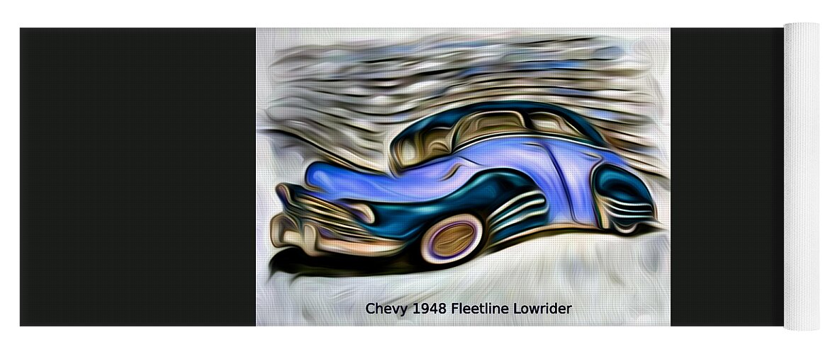 Chevy Yoga Mat featuring the digital art Revved Up and Rarin' To Go... Blue by Ronald Mills