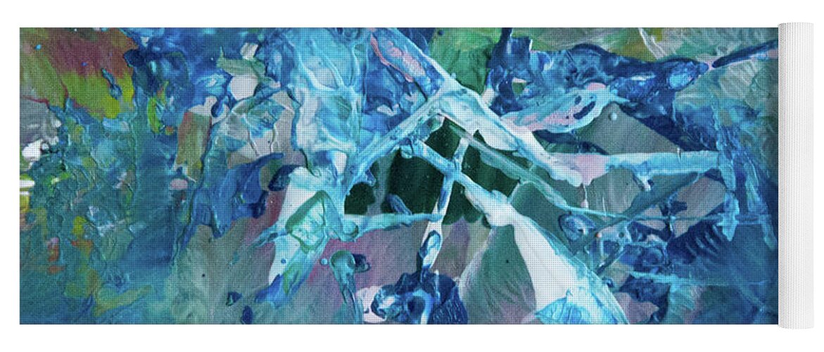 Encaustic Yoga Mat featuring the painting Rhapsody In Blue by Lee Beuther
