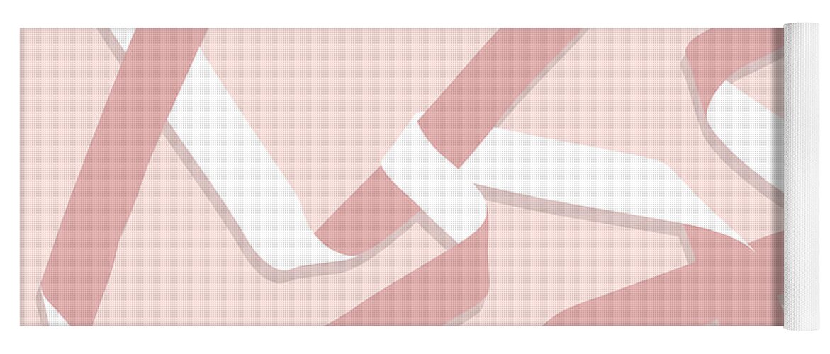 Nikita Coulombe Yoga Mat featuring the painting Ribbon 12 in blush by Nikita Coulombe