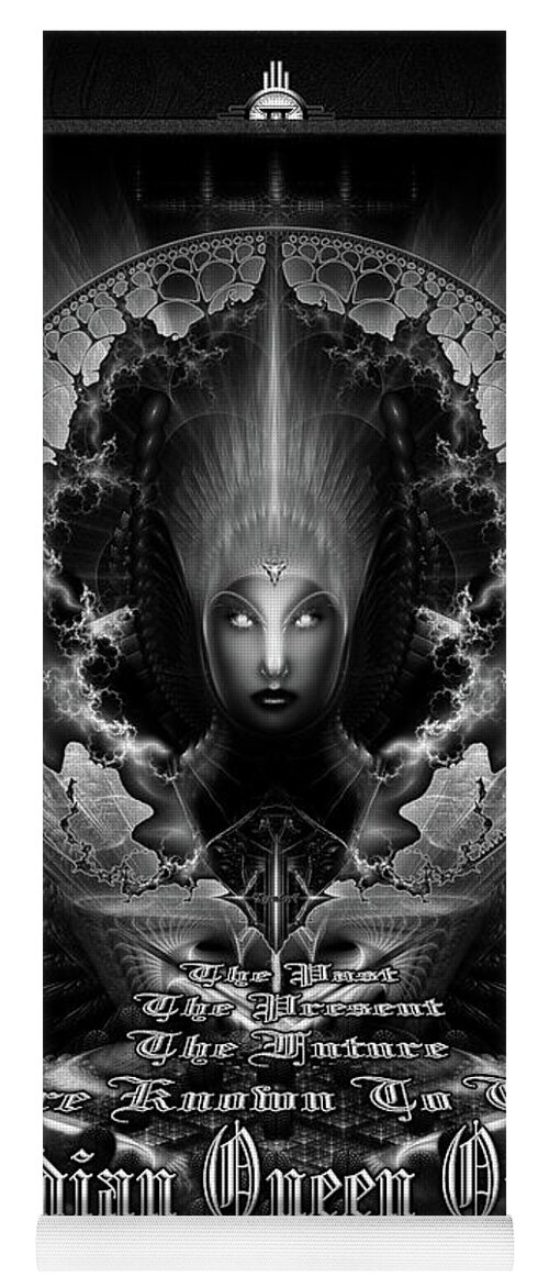 Riddian Queen Yoga Mat featuring the painting Riddian Queen Oracle GS Fractal Art by Xzendor7 by Rolando Burbon