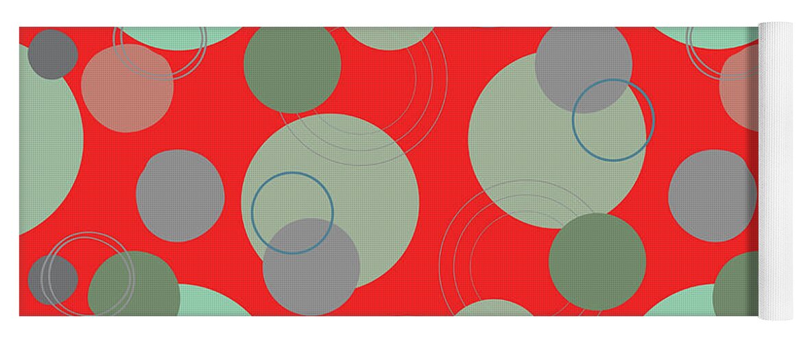 Rings Yoga Mat featuring the digital art Rings and Circles Pattern Design by Christie Olstad