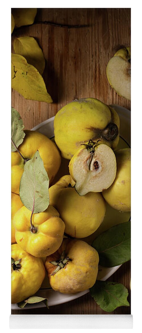 Ripe Large Quince Yoga Mat featuring the photograph Ripe quince by Iuliia Malivanchuk