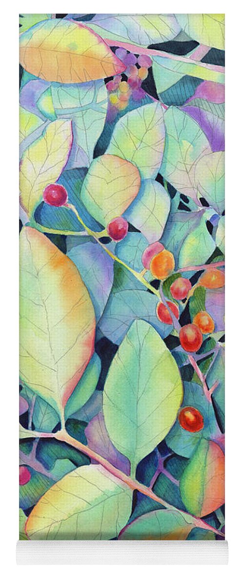Foliage Yoga Mat featuring the painting Rise and Shine by Lois Blasberg