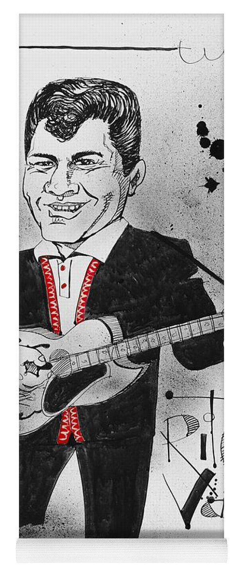  Yoga Mat featuring the drawing Ritchie Valens by Phil Mckenney
