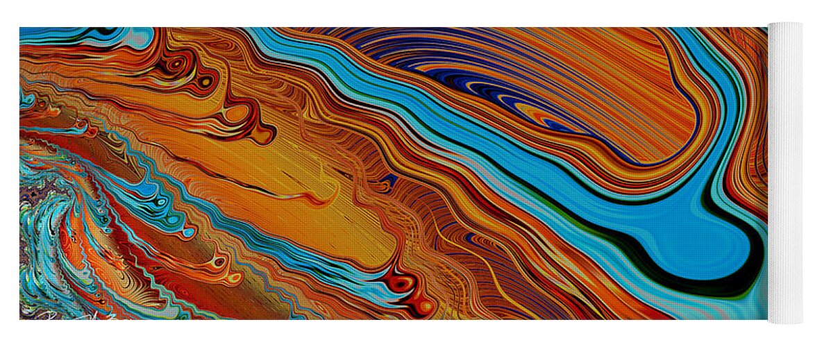 Abstract Yoga Mat featuring the photograph River Delta - Abstract by Barbara Zahno