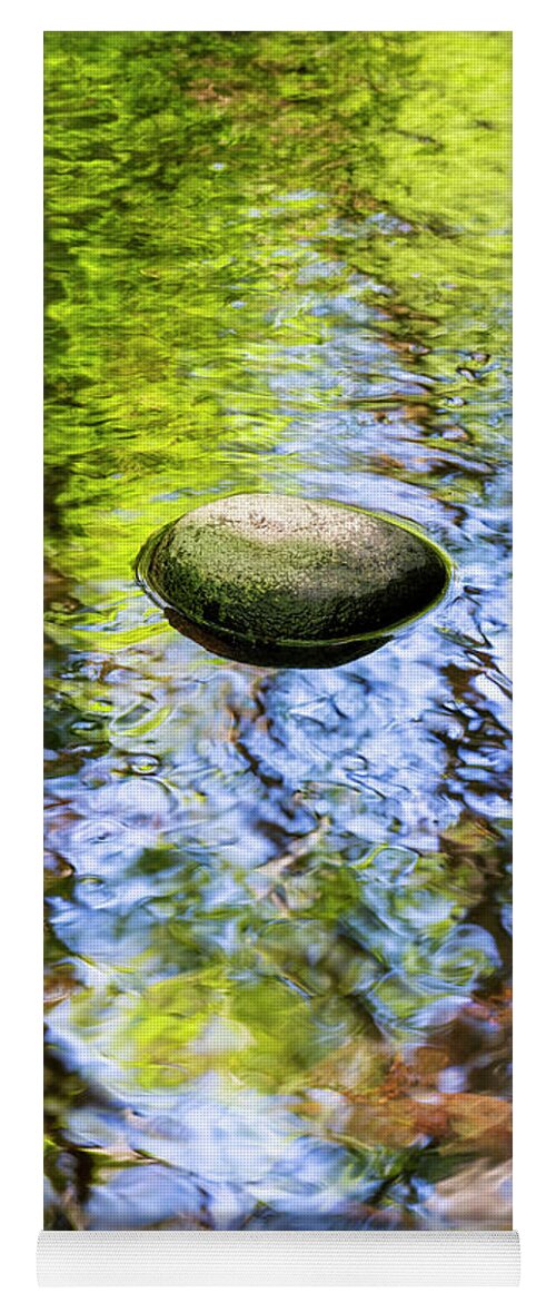 Water Yoga Mat featuring the photograph River Stone Ripples by Tim Gainey