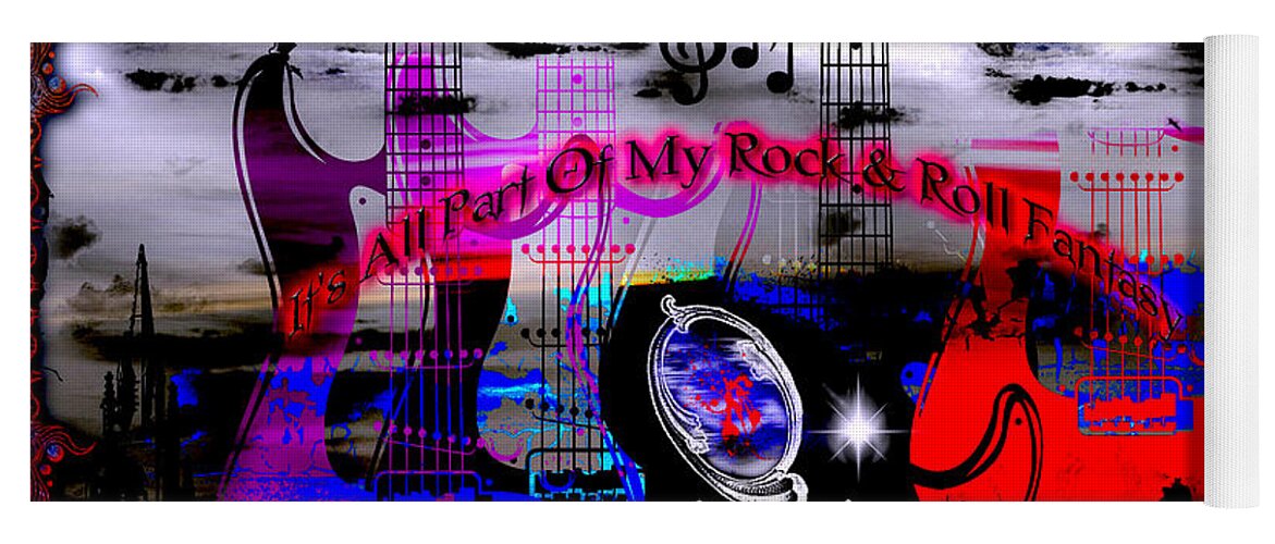 Rock Yoga Mat featuring the digital art Rock And Roll Fantasy by Michael Damiani