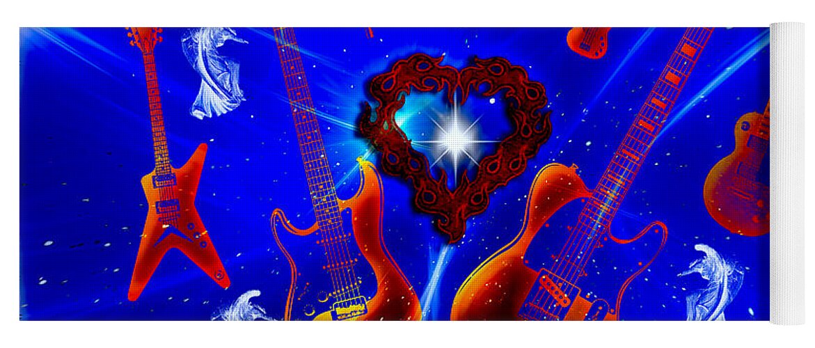 Rock And Roll Heaven Yoga Mat featuring the digital art Rock And Roll Heaven by Michael Damiani