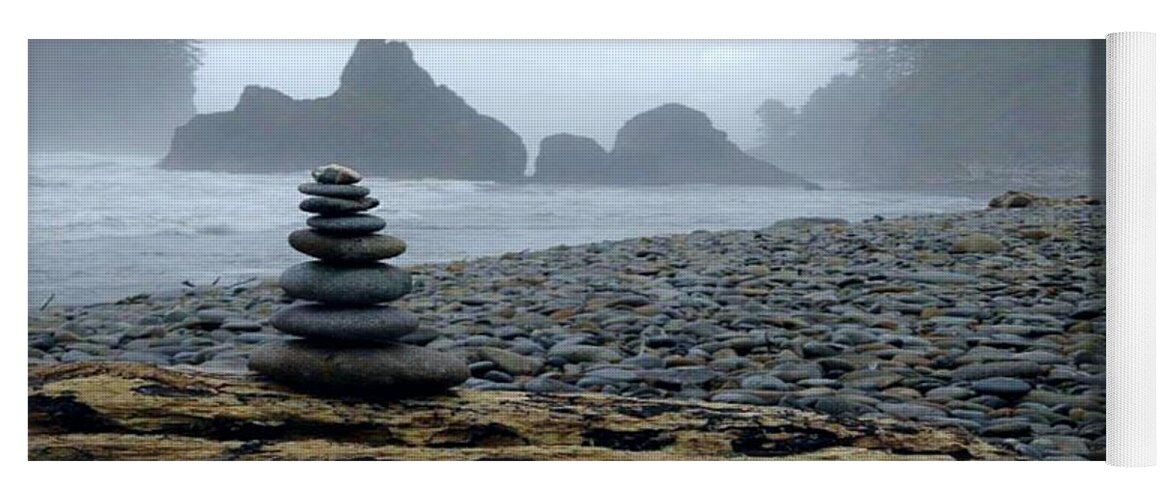 Pacific Northwest Yoga Mat featuring the photograph Rock Stacks panoramic by Alexis King-Glandon