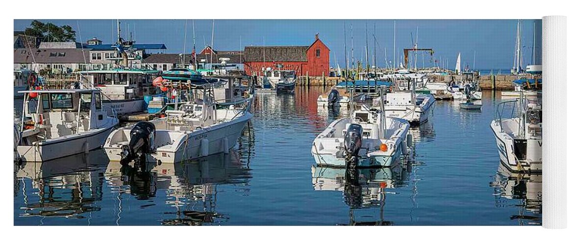 Cape Ann Yoga Mat featuring the photograph Rockport Harbor-I by Ray Silva