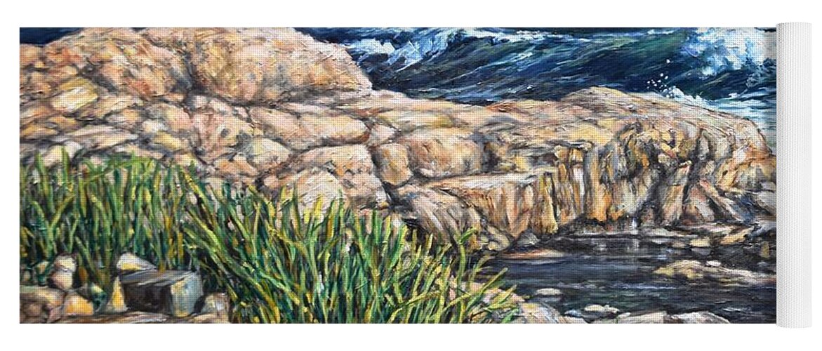Ocean Yoga Mat featuring the painting Rocky Cape Ann Coast by Eileen Patten Oliver