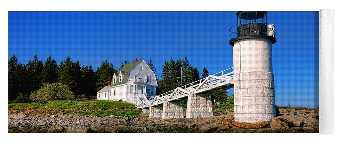 Marshall Yoga Mat featuring the photograph Rocky Coast at Marshall Point Lighthouse  by Olivier Le Queinec