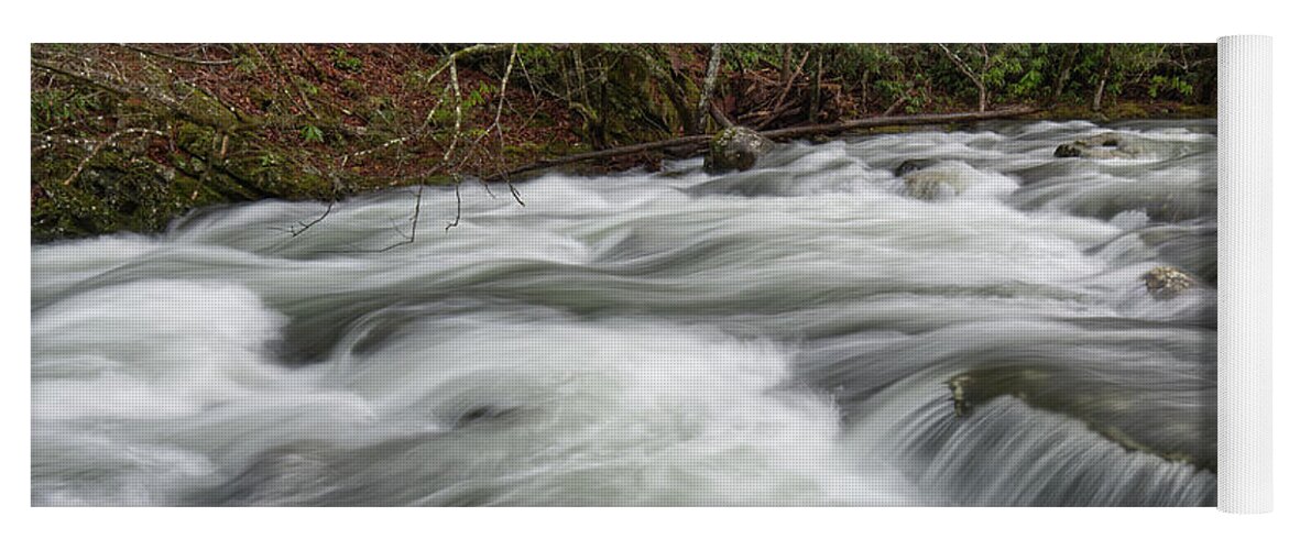 Middle Prong Little River Yoga Mat featuring the photograph Rolling Whitewater by Phil Perkins