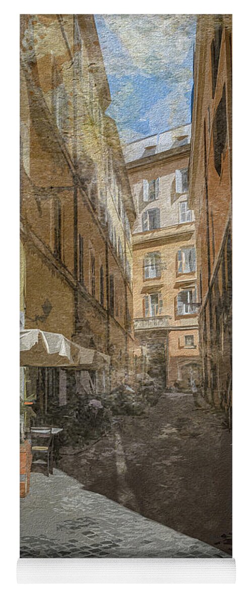 Architecture Yoga Mat featuring the photograph Rome Alleyway by Chris Fletcher