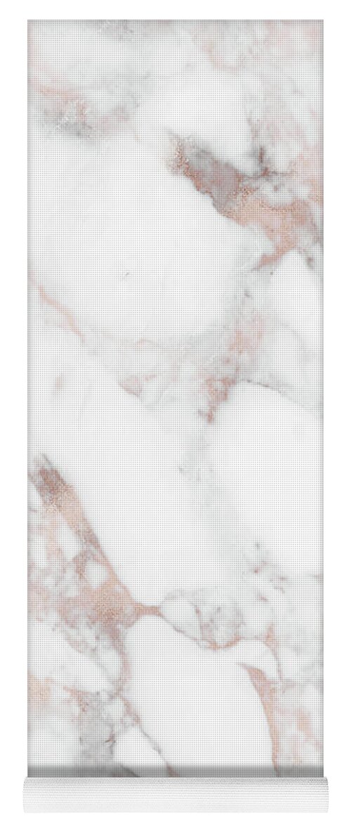 Marble Yoga Mat featuring the painting Rose Gold Marble Blush Pink Metallic Foil by Modern Art