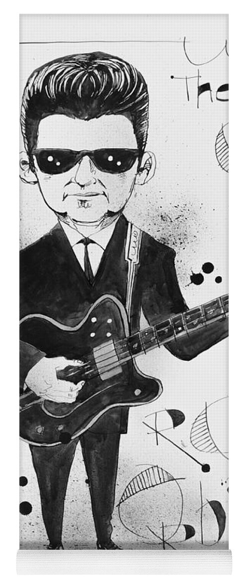  Yoga Mat featuring the drawing Roy Orbison by Phil Mckenney