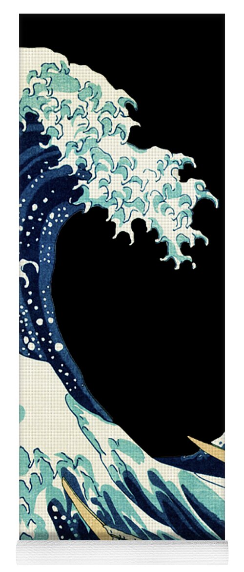 Sign Yoga Mat featuring the painting Rubino One World Great Wave Japanese Print by Tony Rubino
