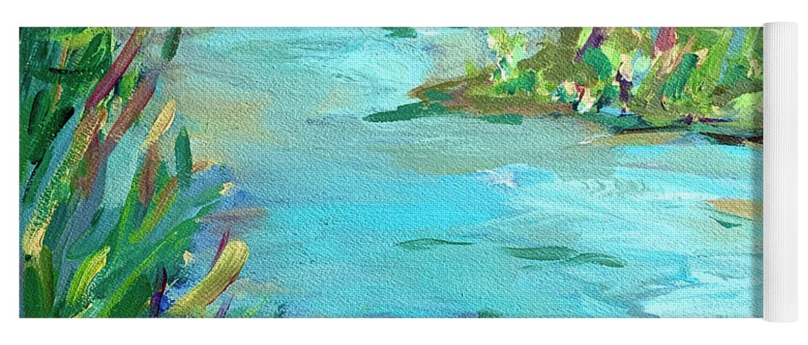 Blue Water Yoga Mat featuring the painting Running River by Patsy Walton