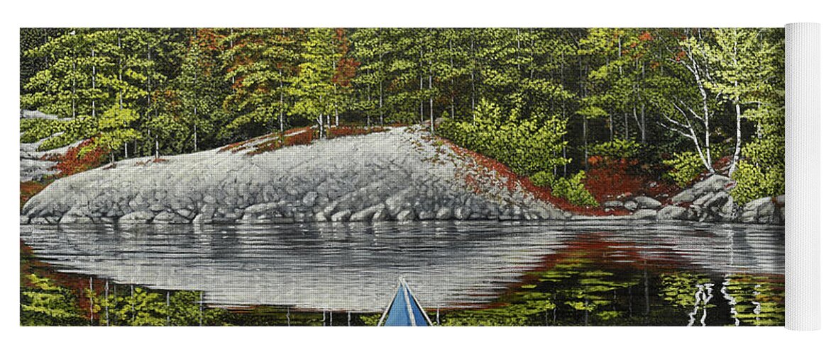 Carelston Lake Yoga Mat featuring the painting Runnings Bay Reflections by Kenneth M Kirsch