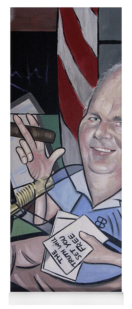 Rush Limbaugh Yoga Mat featuring the painting Rush Limbough, Talent On Loan From God by Anthony Falbo